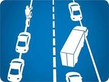 Form emergency lane, vehicles left lane to the left, vehicles right lane to the right